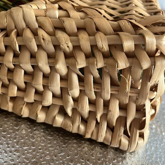 Farmhouse Woven Door Knob Irregular Basket with Faux Fall Autumn Flowers - Picture 13 of 13